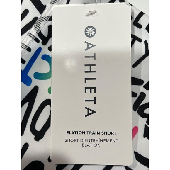 NWT ATHLETA Elation Train Short Sz 3X White Black PRIDE - Picture 3 of 7